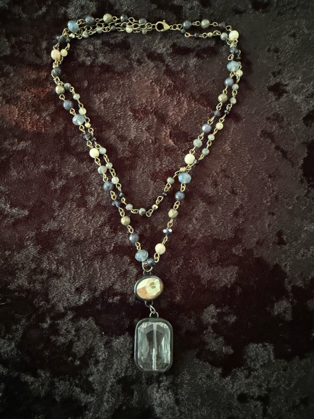 Handcrafted Multi-Strand Blue Bead Necklace - Women Jewelry